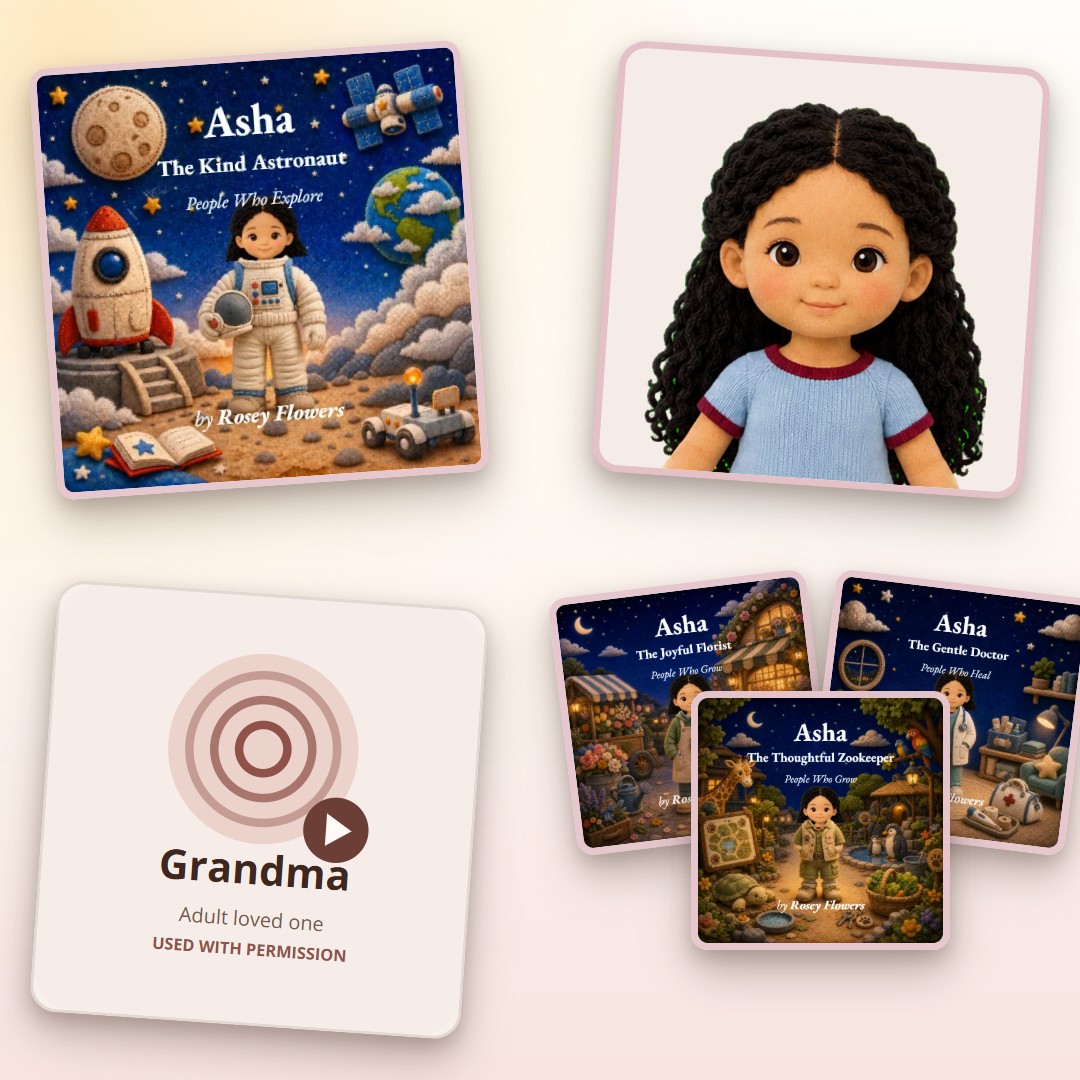 Share one finished story, a reusable choice, or a child’s story library.